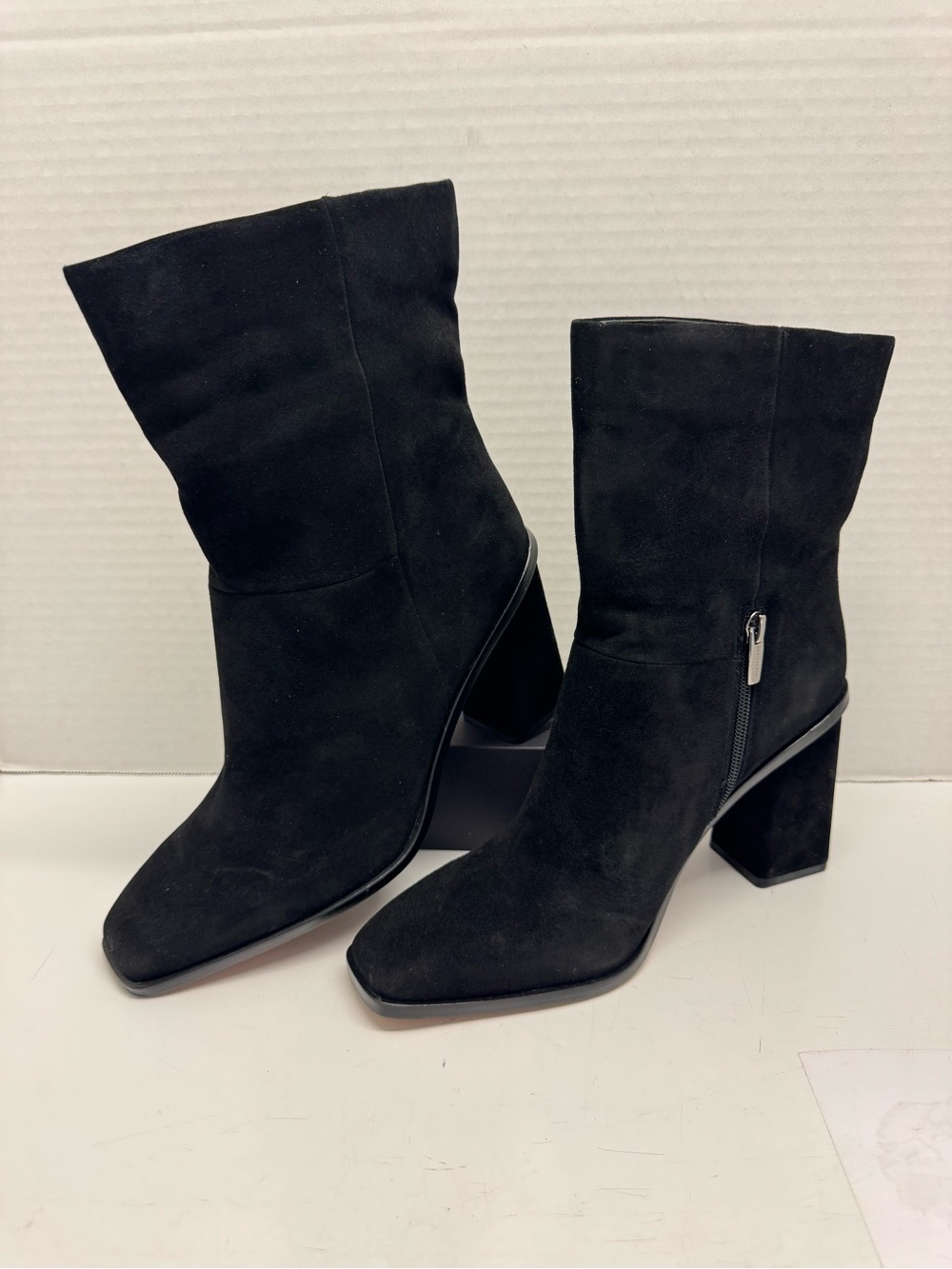 Vince Camuto Suede Ankle Boots — Dantania Black 10M